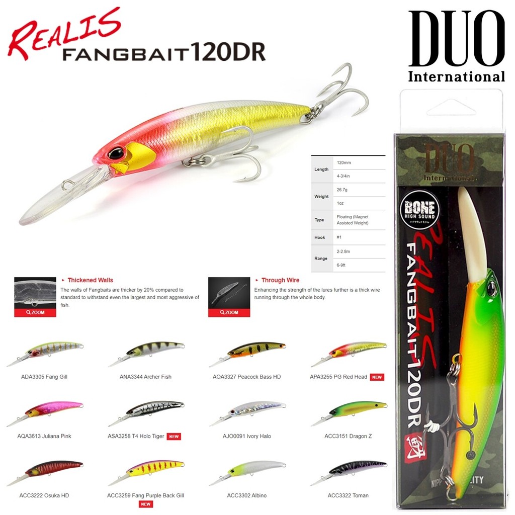 เหยื่อปลอม DUO REALIS FANGBAIT 120DR (Bone)