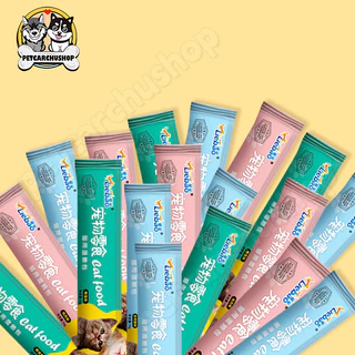 10ชิ้น ขนมแมวเลีย แมวเลีย ขนมแมว ขนมหมา แมวเลียมีโอ ขนมเเมว ขนมเลียแมว มีให้เลือก3รส รสไก่/ปลาคอด/รสทูน่า 15g