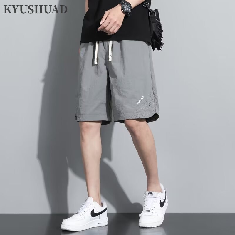 KYUSHUAD คิวชวด กางเกงขาสั้นผู้ชายสีดําสีเทาสีกากีสีเขียวทุกวันกางเกงลําลองทุกการแข่งขัน
