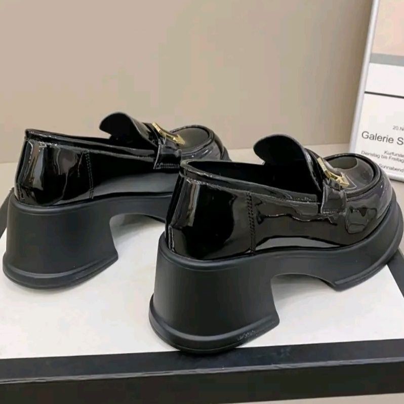 แมรี่เจน รองเท้าโลฟเฟอร์ Chunky Heels แฟชั่นอินเทรนด์ Soft Sole สวมใส่ด้านนอก