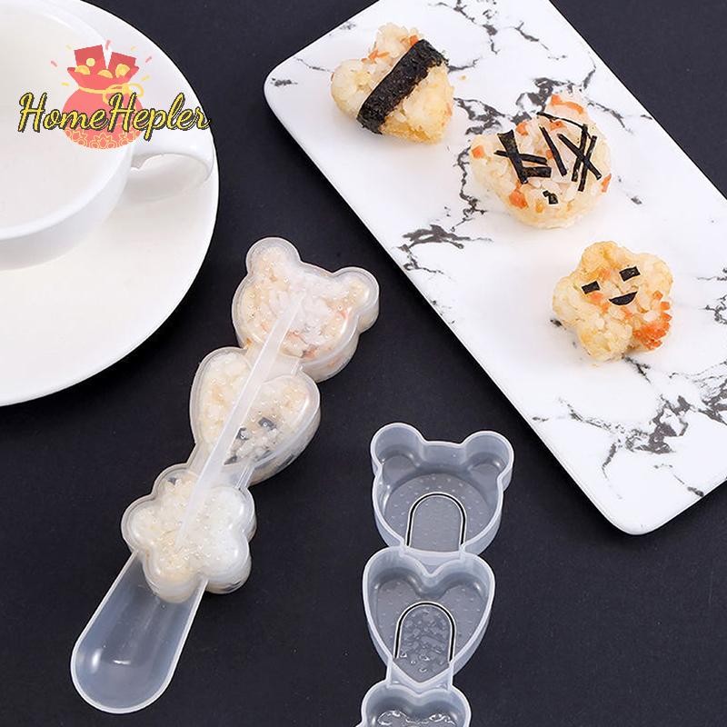 Homehepler ข้าวปั้นซูชิแม่พิมพ์ชุดเครื่องมือซูชิเด็ก Bento สาหร่ายทะเลสามเหลี่ยมข้าวลูกแม่พิมพ์เบเกอรี่ Mould อุปกรณ์ใหม่