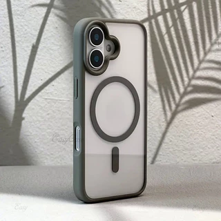 เคสแม่เหล็กใสสําหรับ iPhone 16/15/14/13/12/11 Pro Max อะคริลิคกันกระแทก กันลื่น ปกหลัง