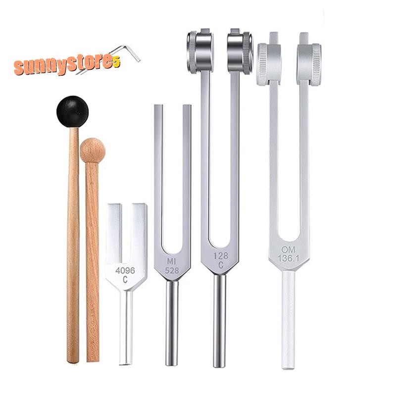 ชุดส้อมปรับแต่ง 4 ชิ้น (128Hz, 136.1Hz, MI 528Hz, 4096Hz),สําหรับ Healing Chakra,Sound Therapy,Relie