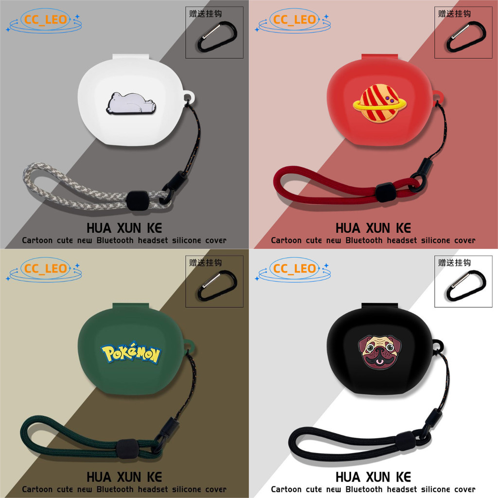 For EDIFIER Neobuds Pro3 Case Creative Astronaut Cartoon Bulldog Silicone Soft Case Cute Short Lanya