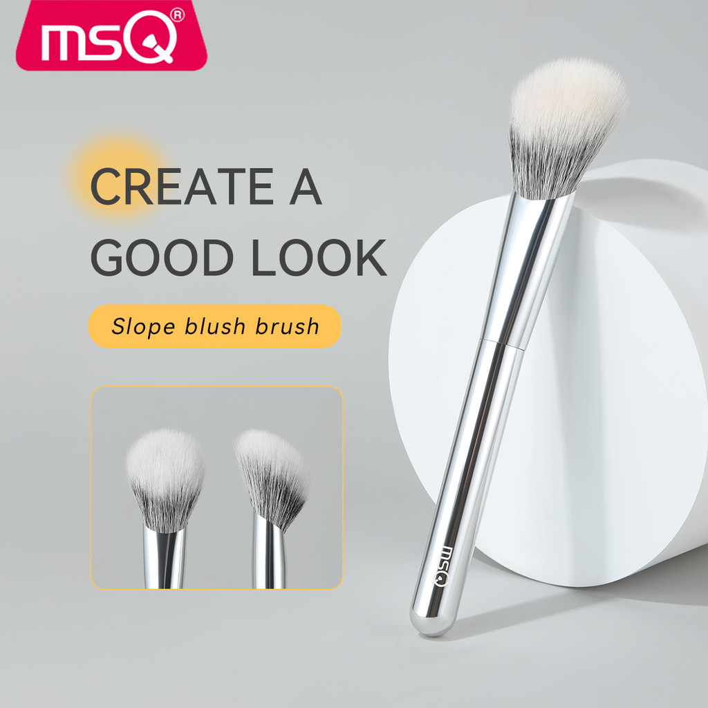 MSQ Slope Blush Brush, Star series animal Hair Powder Blusher Brush แปรงคาบูกิแบบพกพา soft Hair foundation Makeup-up Powder Blusher paint
