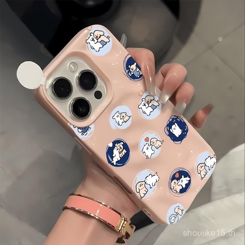 รูปแบบลูกสุนัขการ์ตูน Shell Ball สําหรับ iPhone 15 11 14 16 12 13 14PRO 15PRO 12PROMAX 13PROMAX 11PR