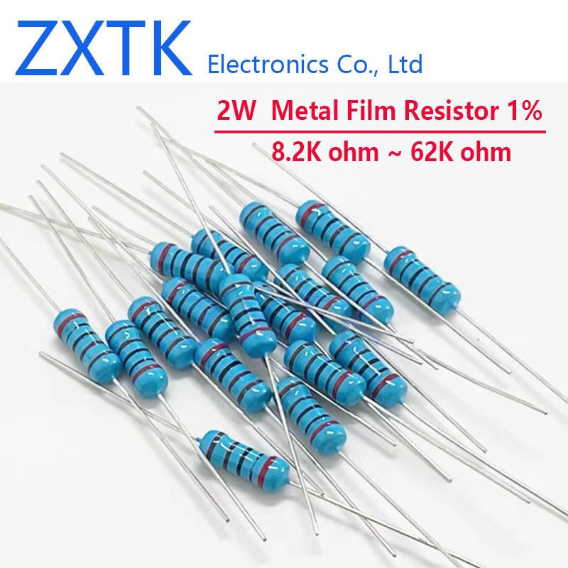 ใหม่ CHIP 20PCS โลหะฟิล์ม Resistor 2W 8.2K 9.1K 10K 11K 12K 13K 15K 16K 18K 20K 22K 24K 27K 30K 33K 