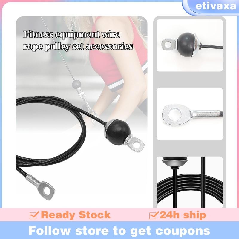 [Etivaxa] Fitness Cable Pulley System สายหนา 0.24 นิ้ว พกพาได้ง่าย อุปกรณ์เสริมสำหรับการออกกำลังกาย