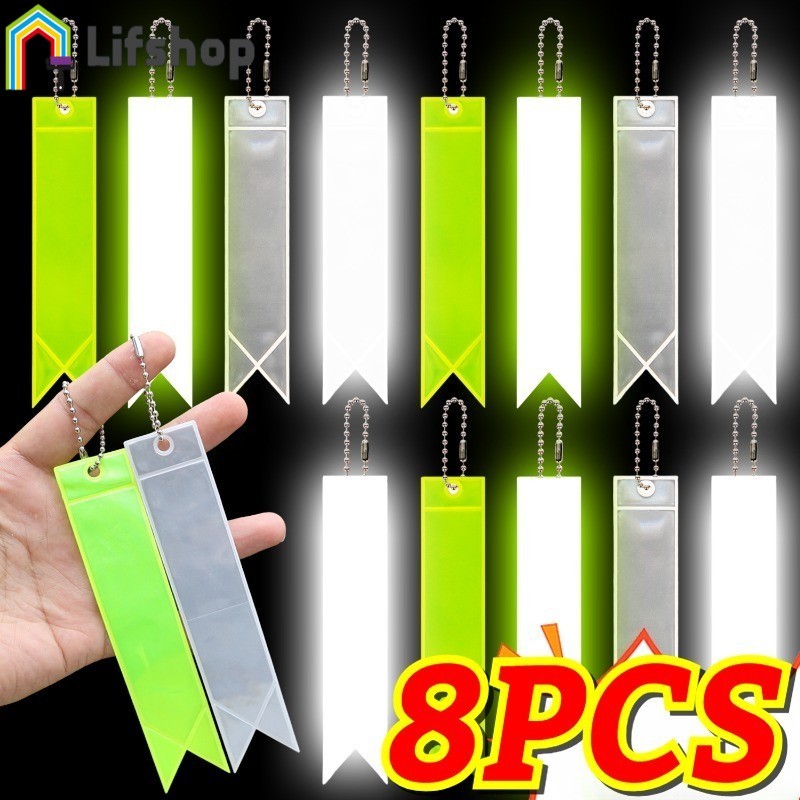 ลำแสงสะท้อนแสงสำหรับกระเป๋าเป้และจักรยาน PVC ช่วยเพิ่มความปลอดภัยขณะปั่นกลางคืน ทนทานต่อน้ำและแดด (2/4/8 แพ็ค)