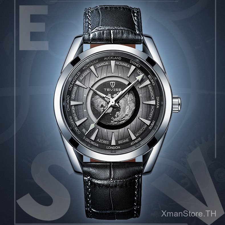 TEVISE 795 "Earth" Mens Automatic Mechanical Watch - Tourbillon & Luminous (2025 Collection)