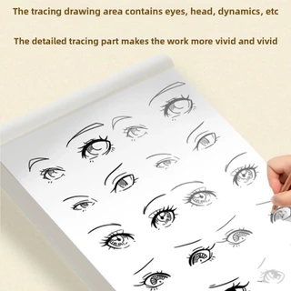 JANELAXE932JN หนังสือวาดมือ, อะนิเมะฝึกจิตรกรรม Line Art Draw Book, 48 หน้า Hand-Drwn Outlines Line Draft Book สําหรับผู้เริ่มต้น