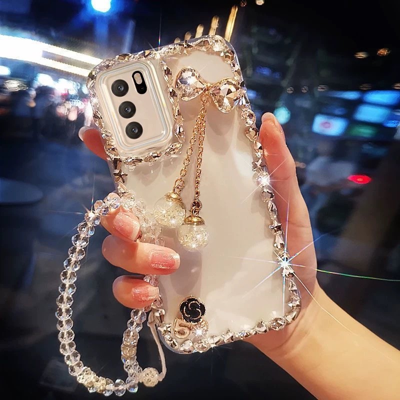 เคสโทรศัพท์สําหรับ OPPO Reno 15F Max 15 14F 14 13F 13 12 12F 11F 11 10 8T 7Z 8Z 6Z 8 7 6 Pro Plus 4G 5Gสร้อยข้อมือLuxury Rhinestonesนุ่มกันกระแทกปกหลัง