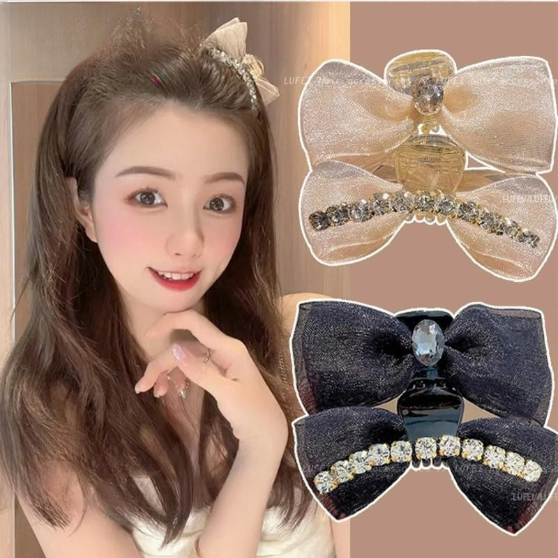 คลิป Bowknot 2025 ผู้หญิงใหม่เต็มจับคู่คลิปผมคลาสสิก Headwear Gaze วัสดุเครื่องประดับผม 1 คู่