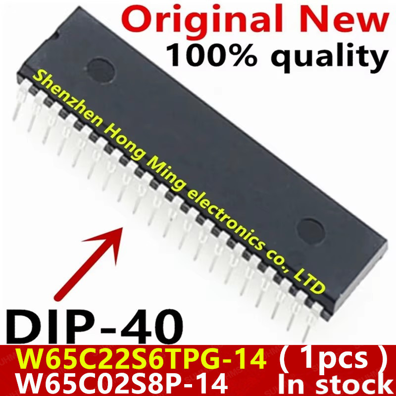 (1 ชิ้น) 100% ใหม่ W65C22S6TPG-14 W65C02S8P-14 W65C22S6TPG W65C02S8P DIP-40