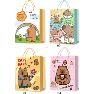 S0601 ถุงกระดาษ หูหิ้ว น่ารัก การ์ตูน ขนาด18x24x7ซม. ถุงของขวัญ ใส่ของ ถุงกระดาษลายการ์ตูน