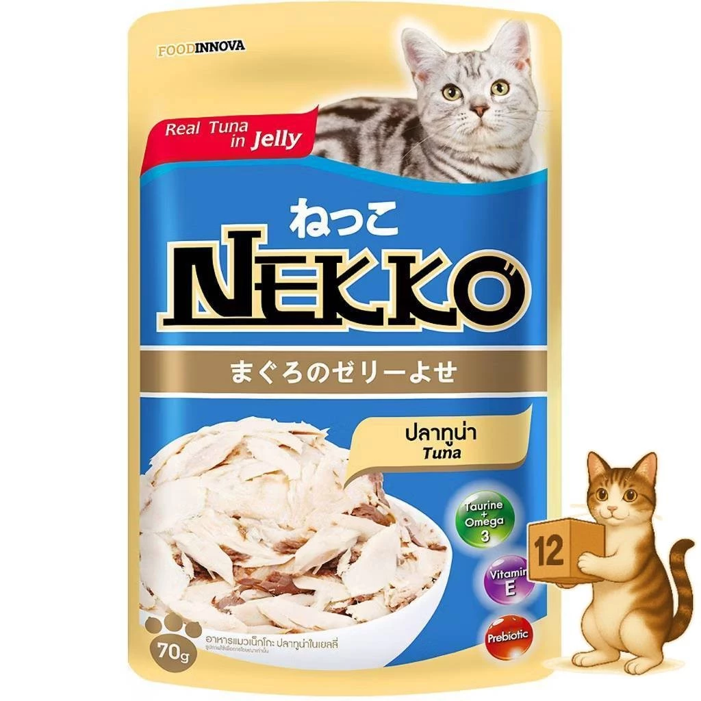 Nekko อาหารเปียกแมว 12 ซอง เนื้อทูน่าแท้ thumbnail 6