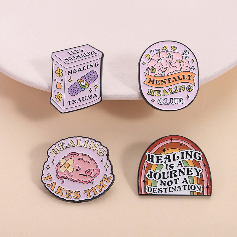 เข็มกลัดลายสมองสุขภาพจิต แบบบอร์ดน่ารัก พร้อมติดที่กระเป๋าเป้ เป็นของขวัญให้เพื่อน - รูปที่ 5