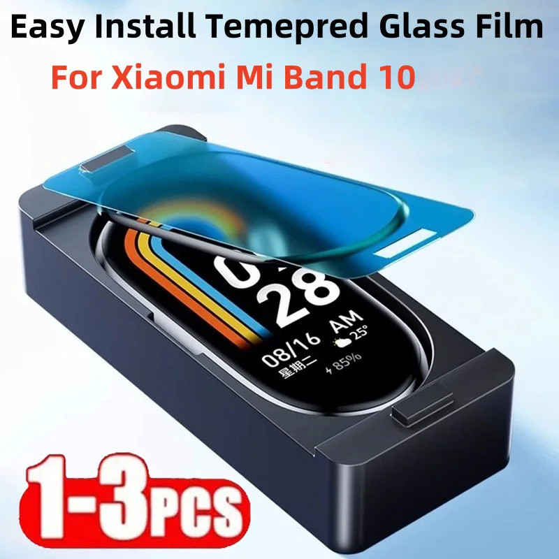 1-3PCS ติดตั้งง่าย 3D โค้งฟิล์มเซรามิคสําหรับ Xiaomi Mi Band 10 Smartwatch ป้องกันหน้าจอ Xiaomi สมาร์ท Band 10 ฟิล์มป้องกัน