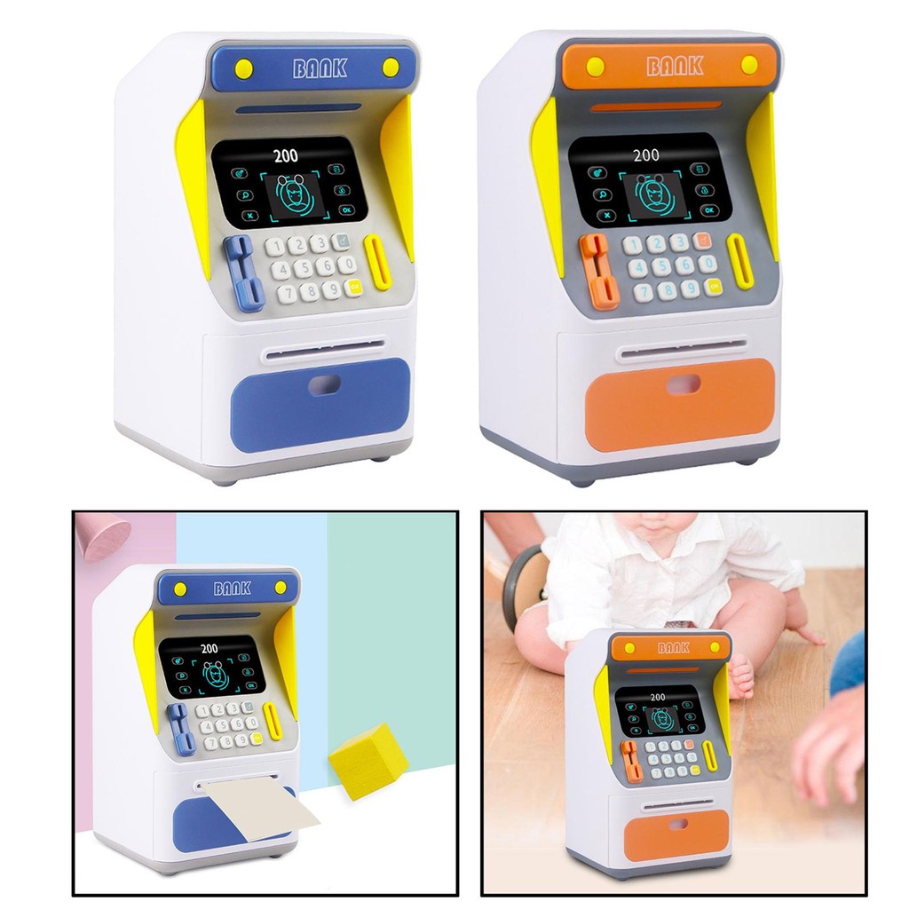 [Qklmdt] ATM Bank Bank Piggy Bank อัตโนมัติ Early Education Saving Bank สําหรับวันหยุดปัจจุบันอายุ 3