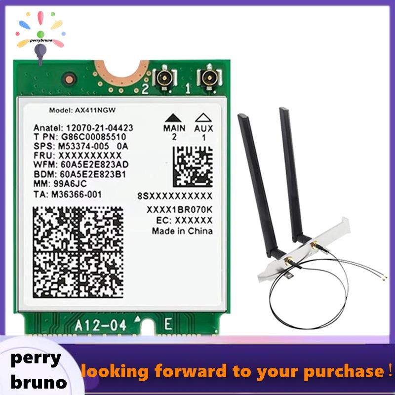 สําหรับ AX411 WiFi การ์ด + 2X8DB เสาอากาศ WiFi 6E CNVio2 BT 5.3 Tri-Band 5374Mbps โมดูลสําหรับแล็ปท็