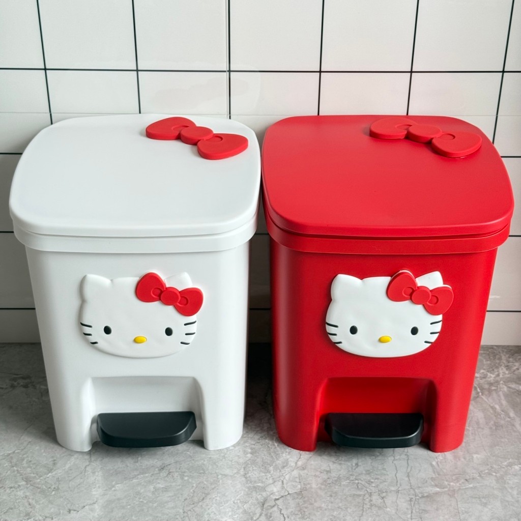 ถังขยะ สวัสดี คิตตี้ การ์ตูนน่ารักดูดีบ้านห้องนั่งเล่นห้องนอนประเภทเหยียบห้องน้ําความจุขนาดใหญ่พร้อมฝาปิด - รูปที่ 5