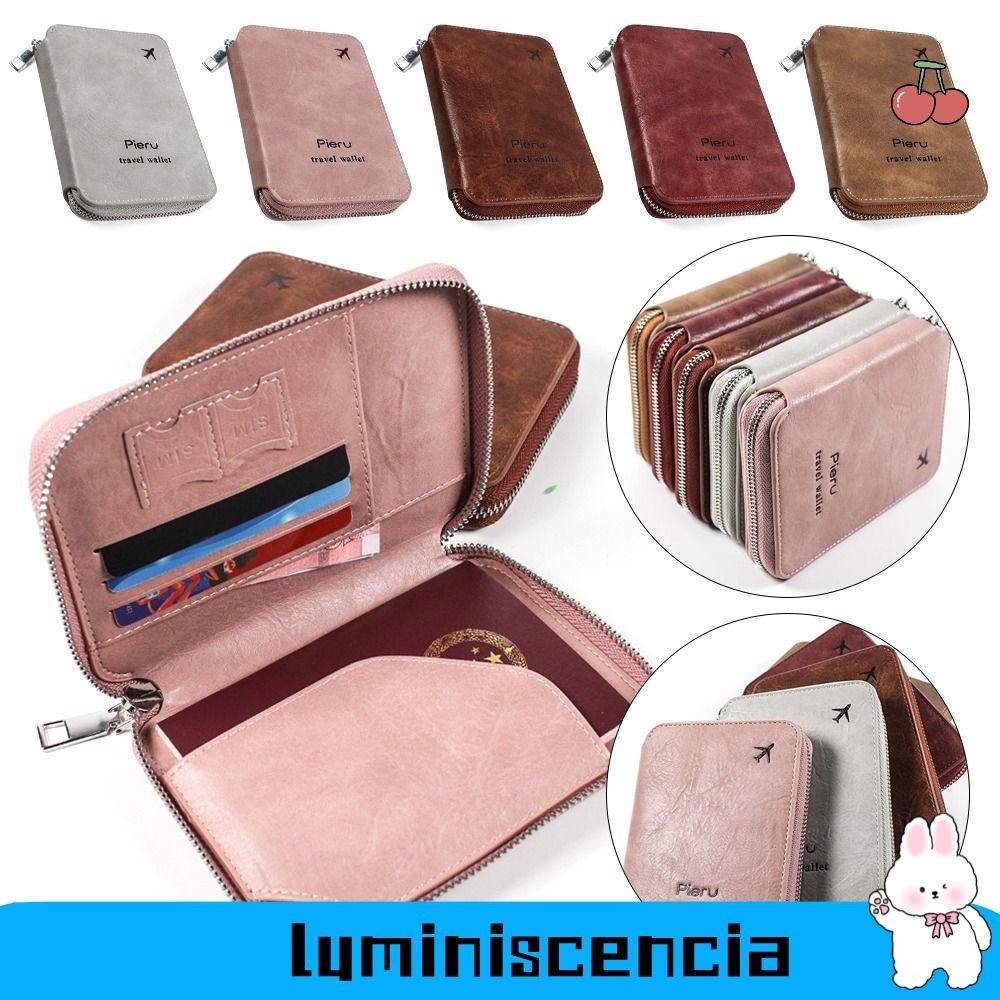 LUMINESCIA RFID Passport Holder, Leather Multifunctional Passport ID Bag, Passport Holder Rfid Anti-