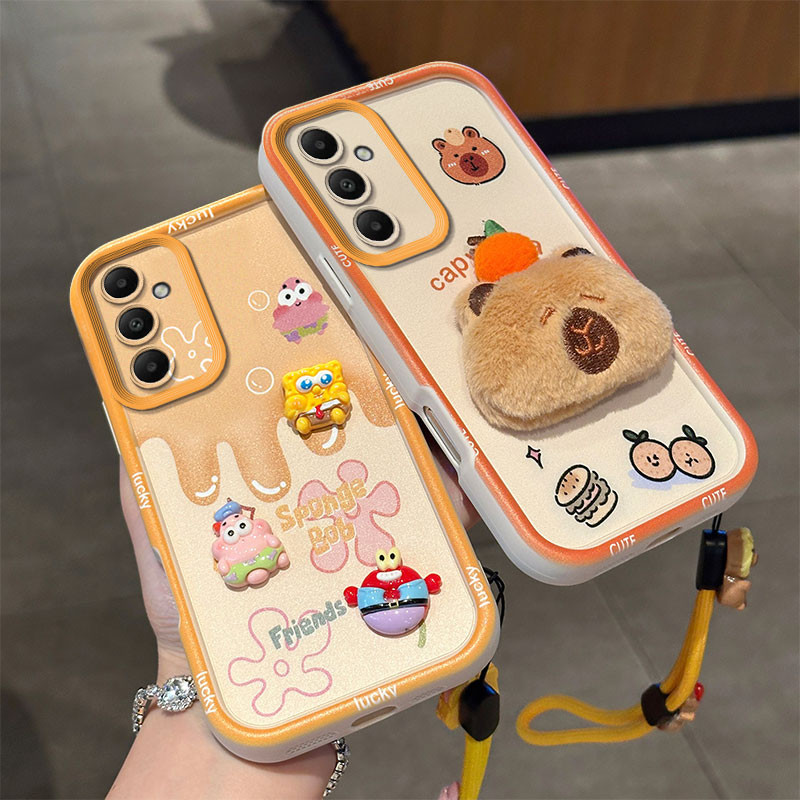 เคสซิลิโคน Samsung Galaxy s20 Ultra S21 Fe S21 Plus S21 Ultra S22 Plus S22 pro S22 Ultra S23 Fe S23 + S23 Ultra S24 Plus S24 Ultra S24 Fe 5Gเคสโทรศัพท์กันกระแทกผู้หญิงความงามสามมิติตุ๊กตา เชือกเส้นเล็ก
