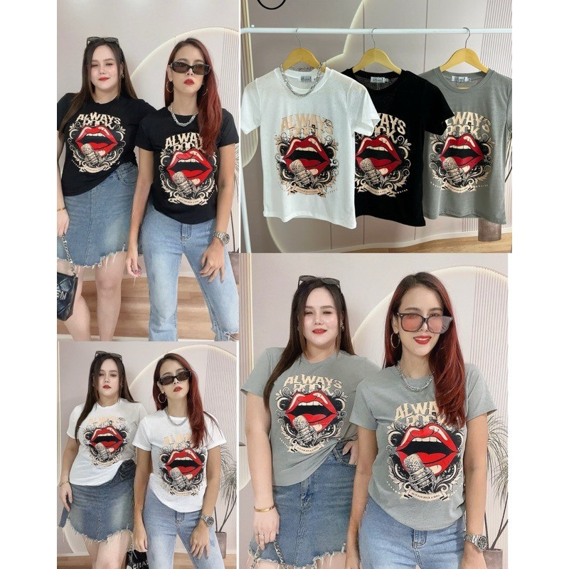 COD✅ (จัดส่งในกรุงเทพฯ) MAO Shop ❗เสื้อเซกซี่ เสื้อสลาฟสกรีนลาย มี 3 ขนาดไซส์ เสื้อหวานๆ