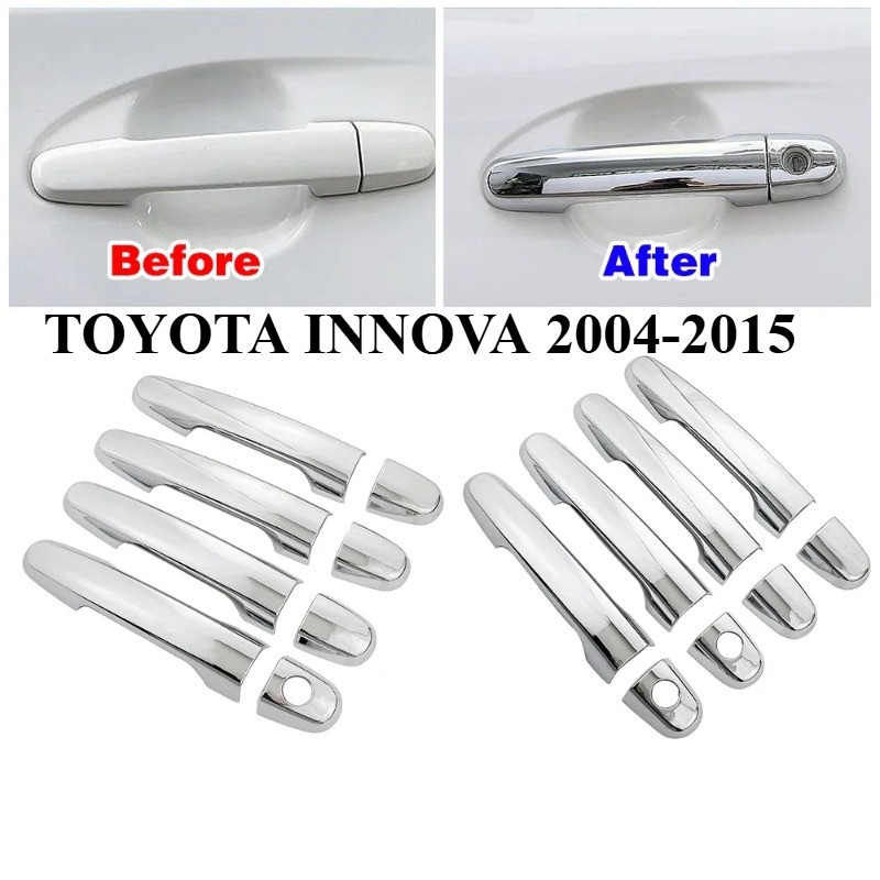 TOYOTA INNOVA 2004-2015 Chrome Door Handle Trim จัดแต่งทรงผมรถ