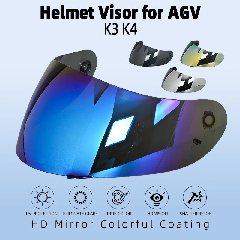 ReadyStockหมวกกันน็อครถจักรยานยนต์VisorสําหรับAGV K3 K4 Casco Motoอุปกรณ์เสริมK3 SHIELDป้องกันรังสียูวีK4 เลนส์หมวกกันน็อคWindproof Capacetes