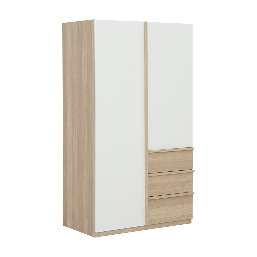 INDEX LIVING MALL ตู้เสื้อผ้า 2 บาน รุ่นซิโน่-M ขนาด 100 ซม. – สีเลอบาน่า โอ๊ค/ขาว