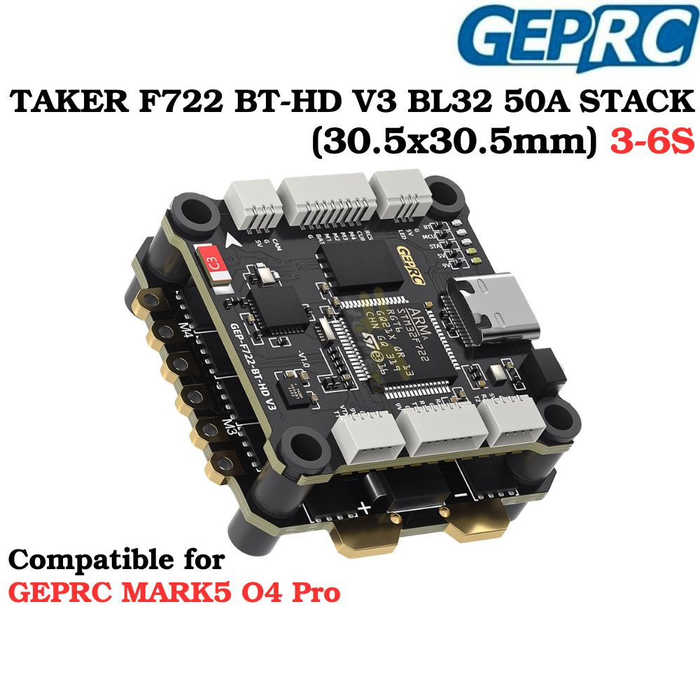 GEPRC TAKER F722 BT-HD V3 STACK BL32 50A 96K 4IN1 ESC 3-6S 30.530.5 มม.สําหรับ MARK5 DJI O4 Pro HD F