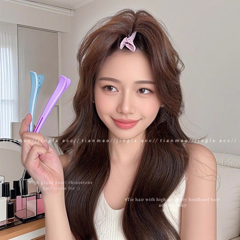 6ชิ้นสไตล์เกาหลีอินเทรนด์ดารา-กิ๊บรวมถึงกิ๊บแบนสําหรับซักผ้าและราก เพิ่มปริมาตร คลิปอุปกรณ์ผม