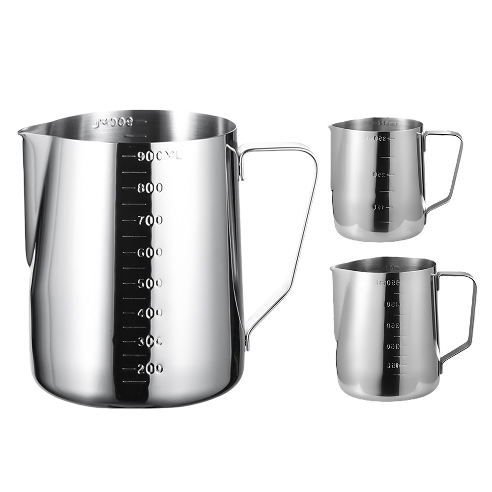 ❦ 350/600/900ml เหยือกนมสแตนเลสกาแฟนม Frothing Pitcher เหยือก Sharp ปาก Cappuccino ครีม Frothing เหยือกครัว Cafe อุปกรณ์เสริม