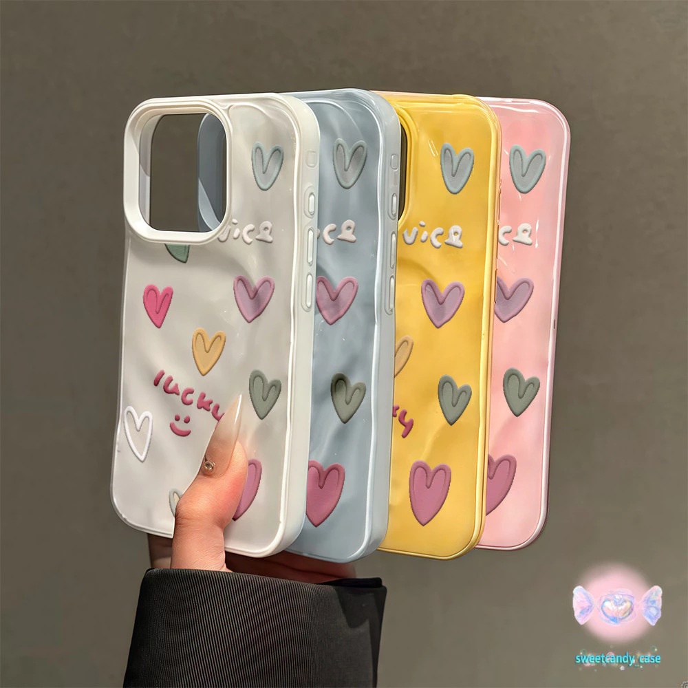 💖จัดส่งในพื้นที่💖 เคสเหมือนอุกกาบาต รักรูปร่างหัวใจ มีสีสัน โชคดี สําหรับIPhone16 15 14 13 11 7 8plus Pro Promax X XR XS