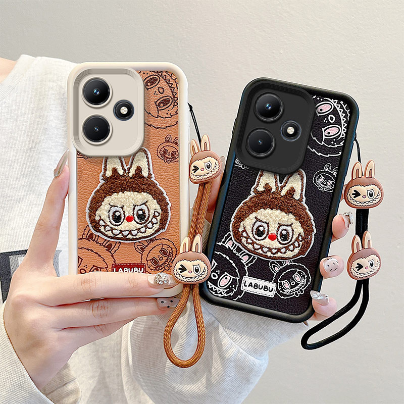 Case Infinix Hot 30i Case Infinix X669 ซิลิโคนนุ่มหนาและแฟชั่น 3D Labubu Phone Case BBPEGZ1