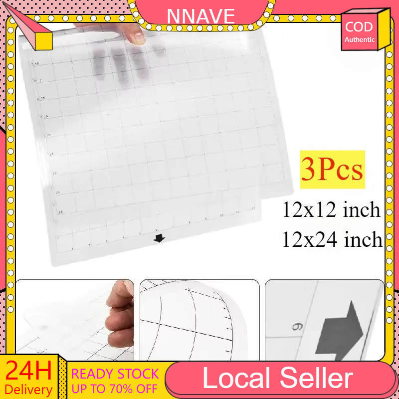 3 ชิ้น Cameo เปลี่ยนแผ่นตัด 12/24 นิ้วกาวโปร่งใส Cricut Mat สําหรับ Silhouette Cameo Cricut