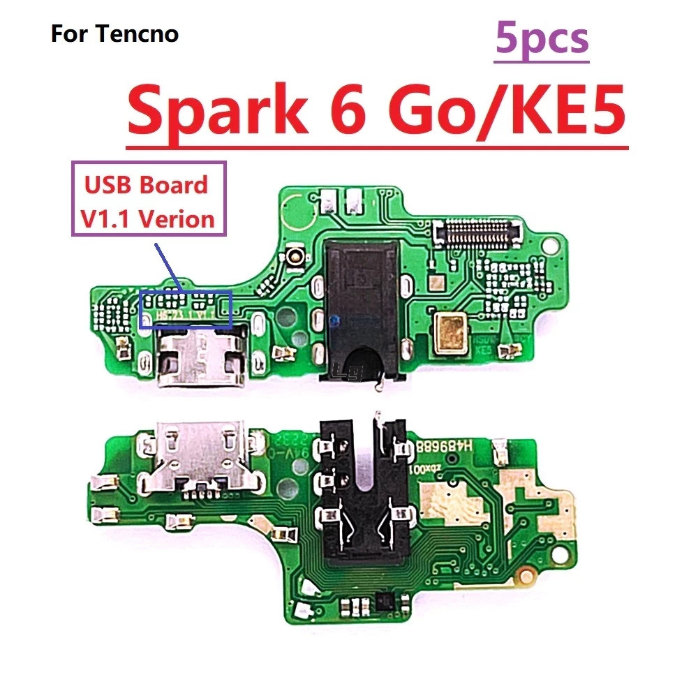 สําหรับ Tecno Spark 6 Go KE5 KE5k KE5j USB Dock ชาร์จพอร์ต Charger Board หูฟังแจ็คเสียง