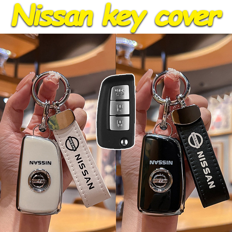 Nissan almera รถ 3 ปุ่มฝาครอบกุญแจรีโมท almera 2020 ปลอกกุญแจพับ Nissan Key case พวงกุญแจ
