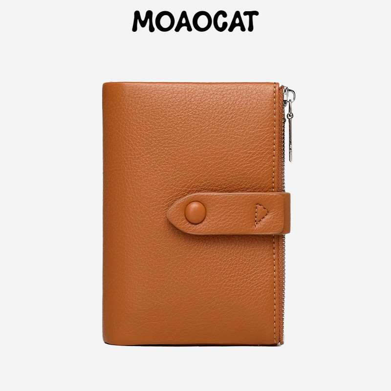 MOAOCAT กระเป๋าสตางค์สั้นสำหรับผู้หญิง ทำจากหนังPU พกพาสะดวก ใช้งานได้หลายวิธี No 238