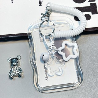 Porta-Cartões Fotográficos Fofos Chaves Kpop Star Wave Photocard Chaveiro Transparente