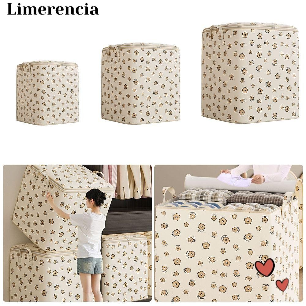 IFFINE Quilt Organizing Bags, Flower Large Capacity Clothes Sorting Bag, Portable Moisture-proof Non