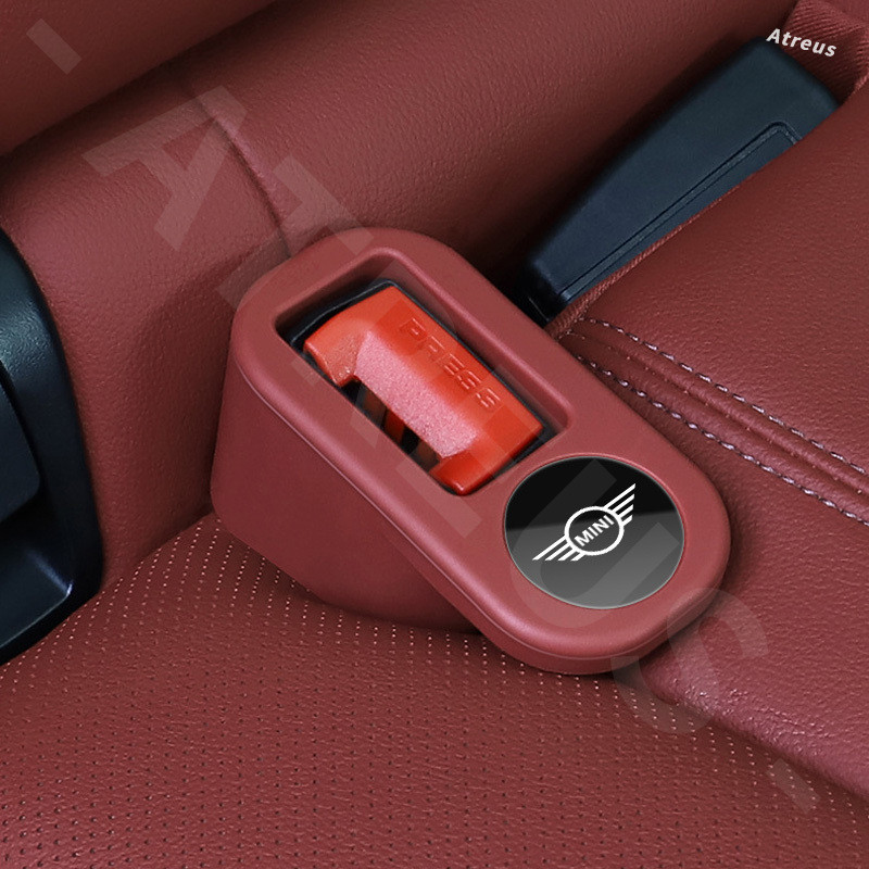 1ชิ้น Mini ฝาซ็อกเก็ตเข็มขัดนิรภัยรถยนต์ ป้องกันการชนกัน รถเข็มขัดนิรภัยซ็อกเก็ตฝาครอบป้องกัน สําหรับ Mini Cooper F56 R56 Clubman Countryman F60 R55 F55 R57 R58 S - รูปที่ 5