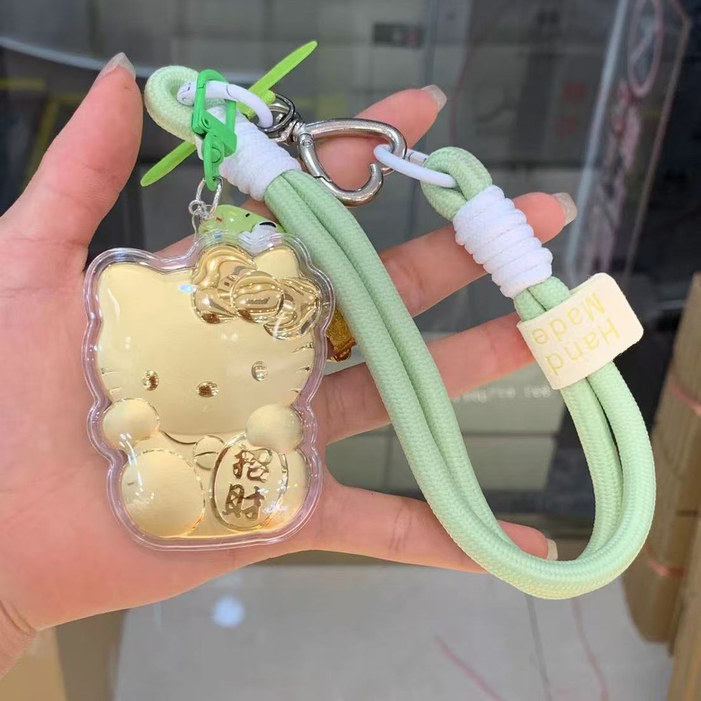 พิเศษ ออกแบบใหม่ทอง 999hellokitty Lucky Cat พวงกุญแจเครื่องประดับกระเป๋าน่ารักสําหรับแฟน Baby ออกแบบ