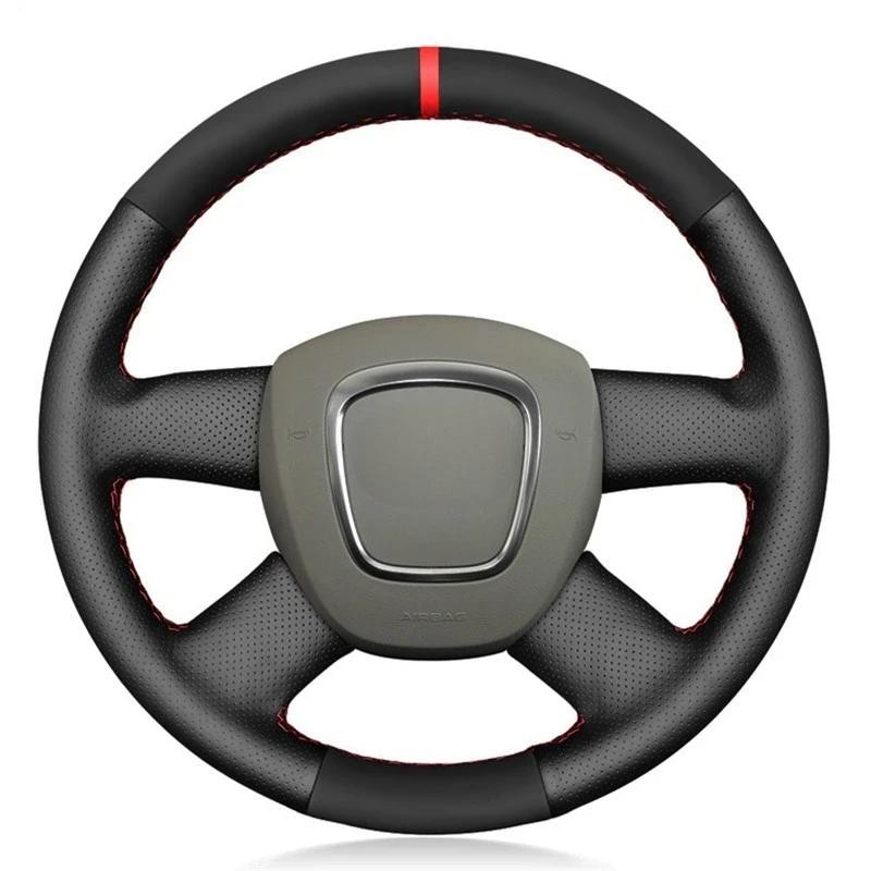 ที่หุ้มพวงมาลัยรถยนต์ Hand-stitched หนังแท้ Suede สําหรับ Audi A3 (8P) Sportback A4 (B8) A4 (B7) A6 