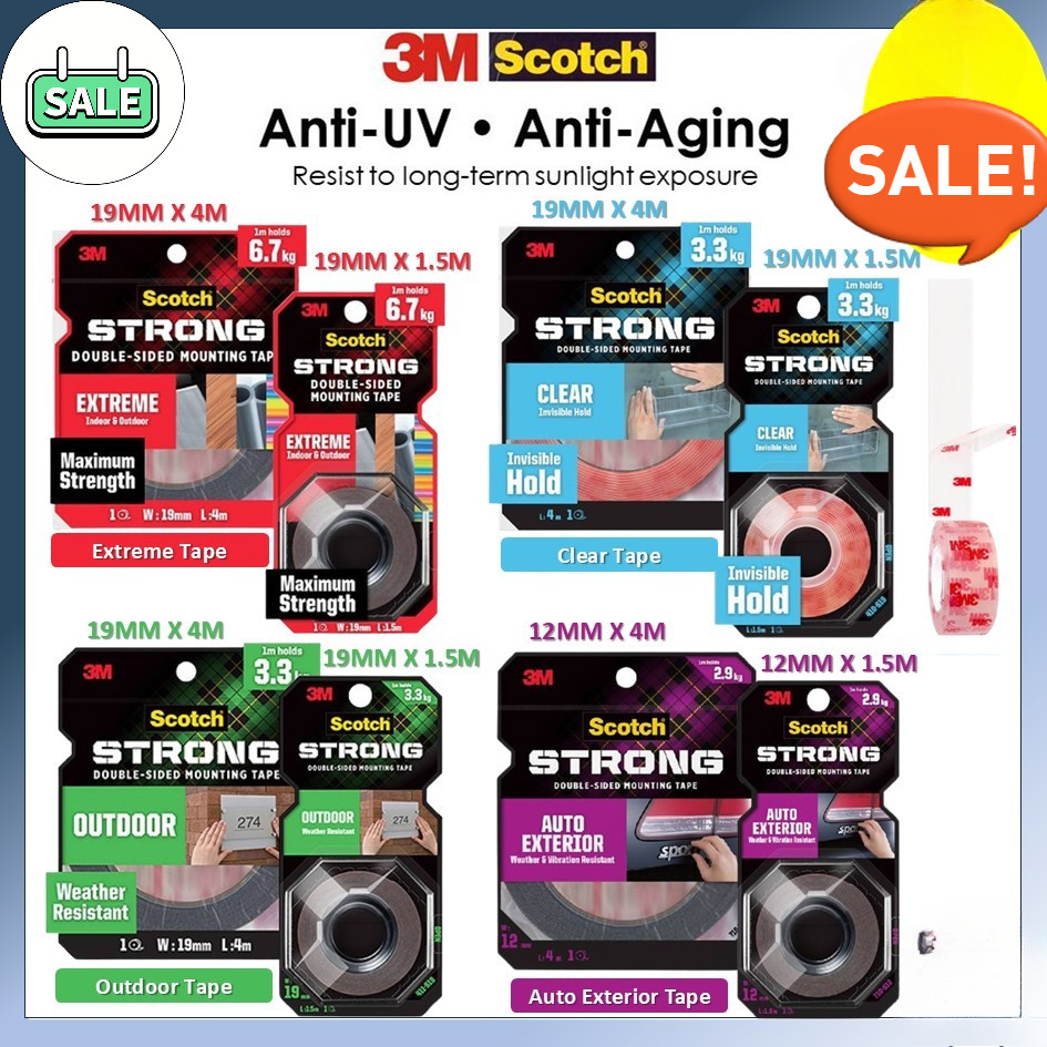 3M Strong Mounting Tape/3M เทปสองด้าน/ 3M เทปใส/3M เทปภายนอกอัตโนมัติ/3M เทปกลางแจ้ง