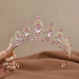 ร้านอยู่ที่ไทย มงกุฎประดับเพชร คริสตัลหรูหรา Princess Crown เครื่องประดับผม สำหรับเจ้าสาว เจ้าหญิง