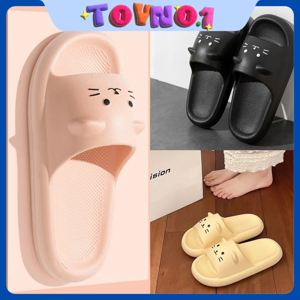 ToyNo.1🧸พร้อมส่ง🧸 "LT-113" รองเท้าแตะแบบสวม สไตล์น้องแมว พื้นนิ่ม ใส่สบาย เหมาะสำหรับใช้ในร่มและกลางแจ้ง