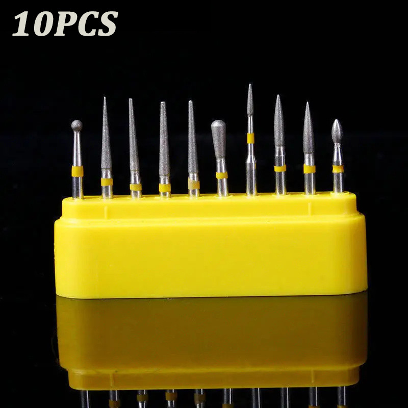 10 ชิ้น/กล่อง FG High-speed Handpiece Bur ชุดบด Bit เจาะ Bit Emery Bur ขัด Bur บดบิตทันตกรรมเครื่องมือขัด