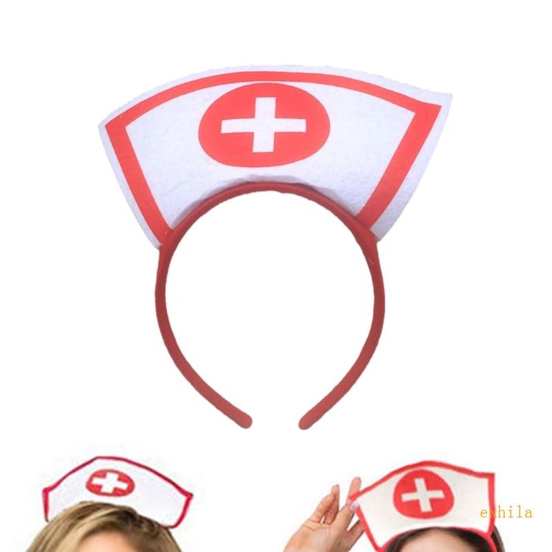 Exhila หมวกพยาบาลสำหรับสตรี พร้อมสายคาดศีรษะ เหมาะสำหรับcosplay
